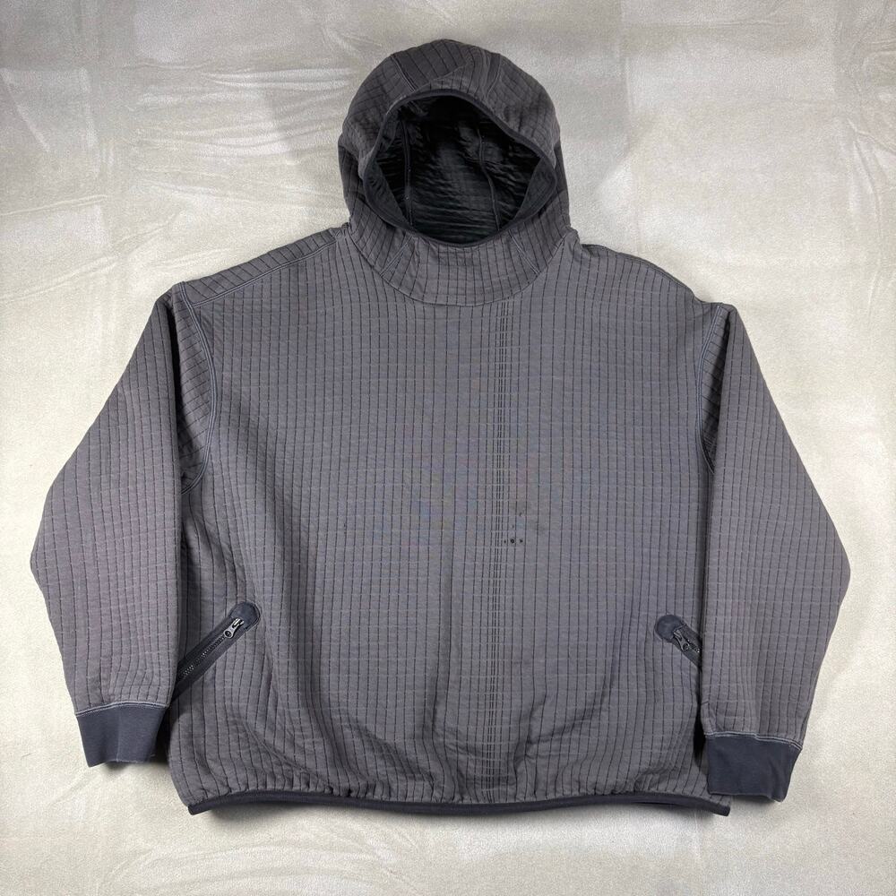 Nike Tech Pack Therma-FIT ADV Hoodie Gray Grid Fleece Pullover Mens Large